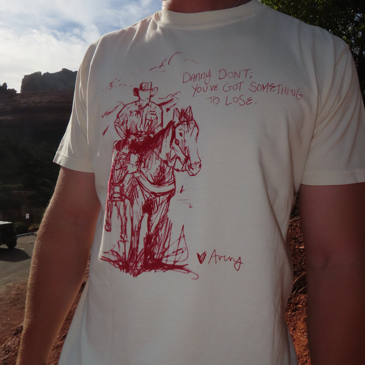 Danny Don't tee, artwork detail